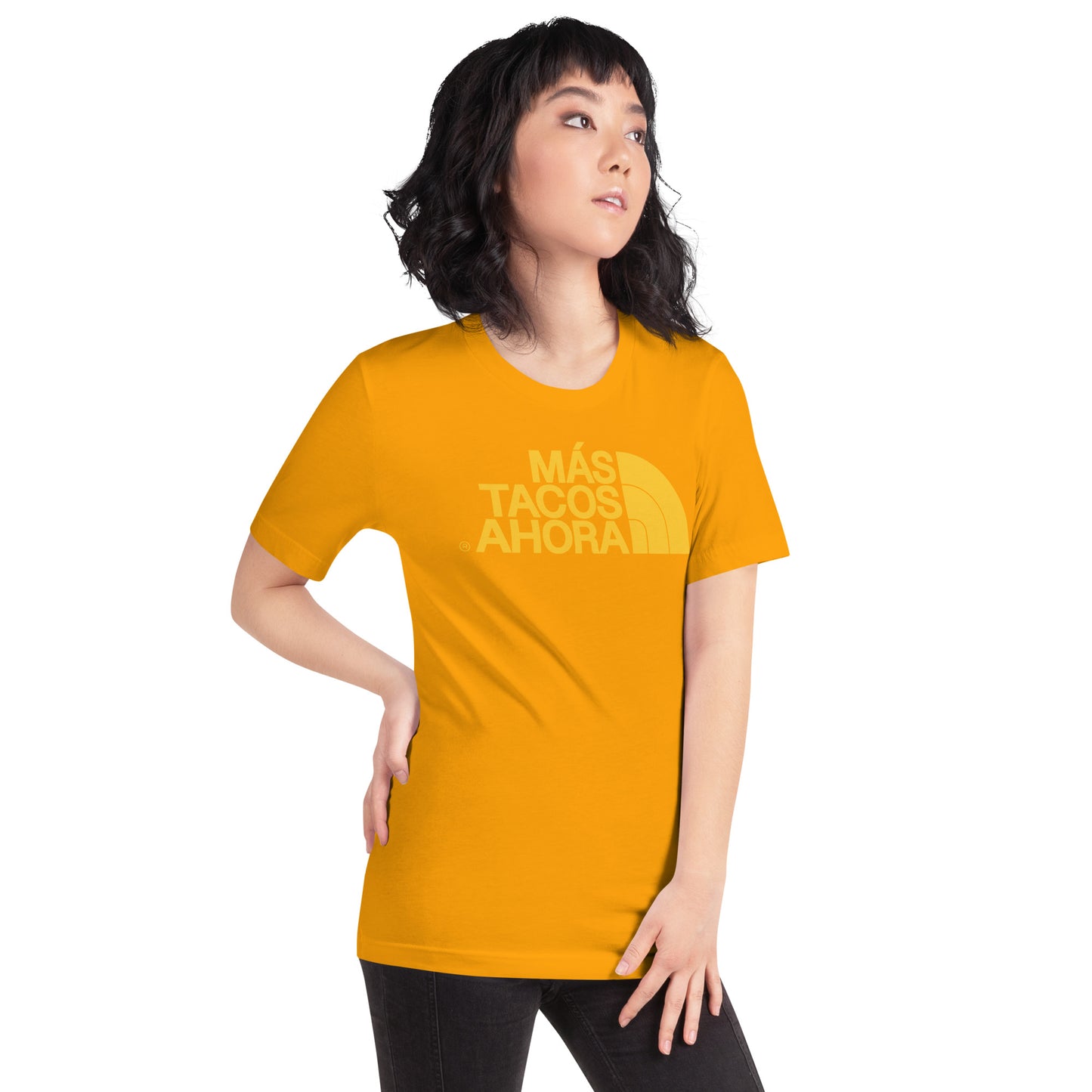 "Mas Tacos Ahora" Yellow Logo Unisex Tee